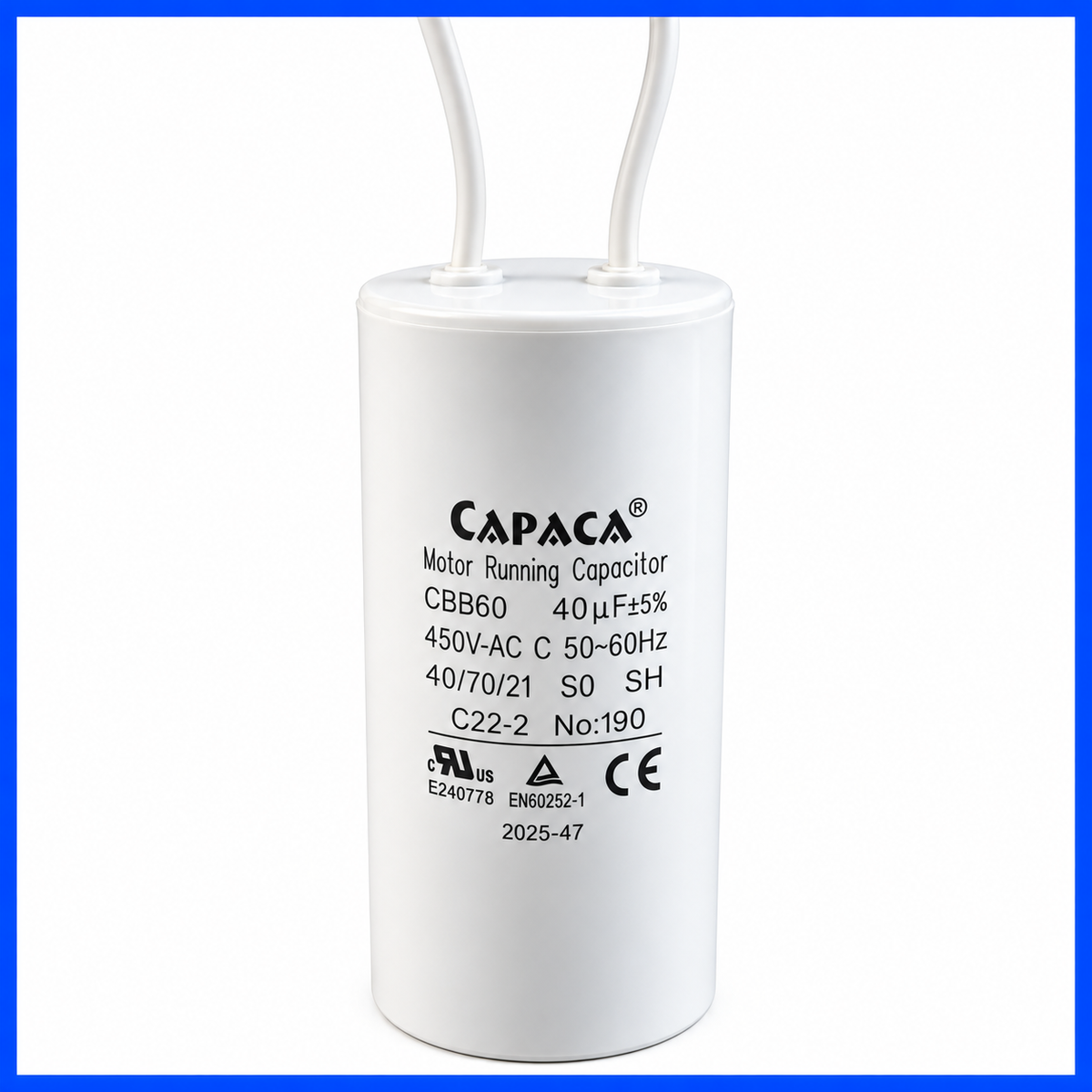 Condensador Motor 40µF 450V para Elevador de Coches | Korvex Dynamics
