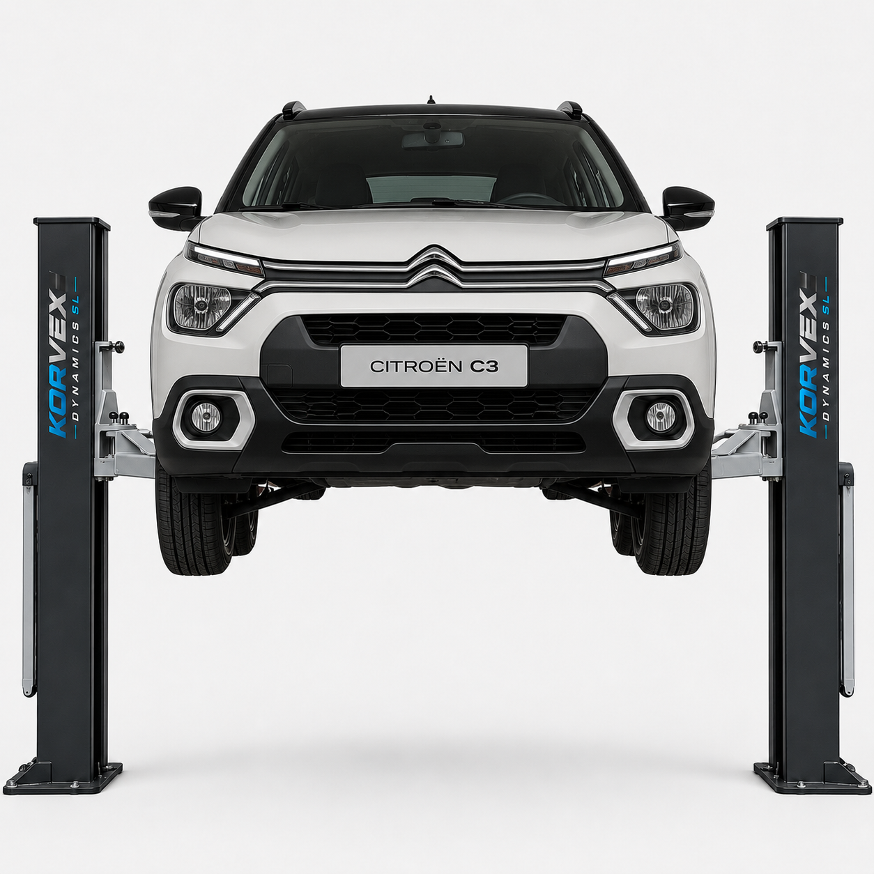 Elevador 2 columnas portátil 3T para coches 230V Korvex Dynamics