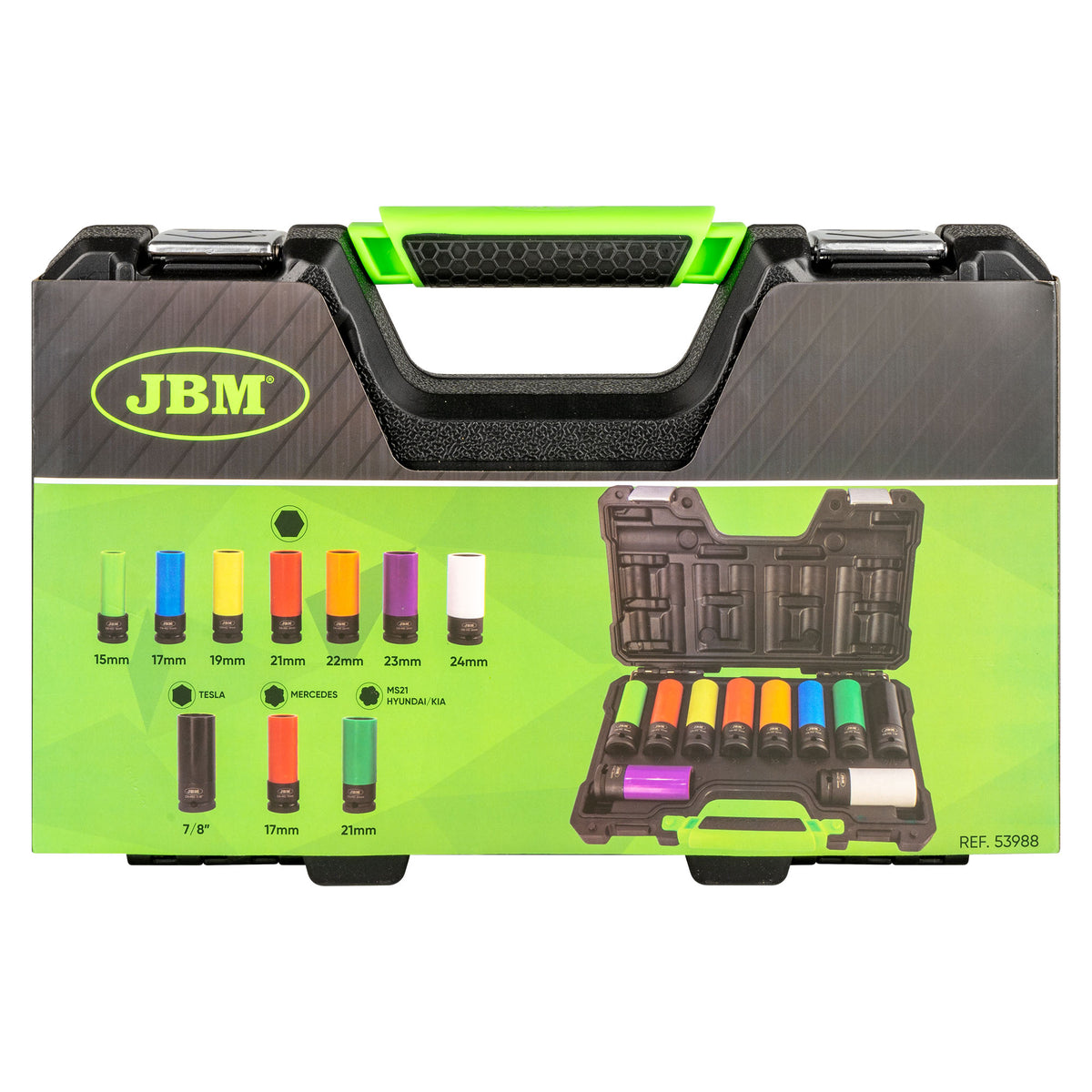 Set de 10 Vasos de Impacto 1/2" CR-MO para Extracción de Ruedas