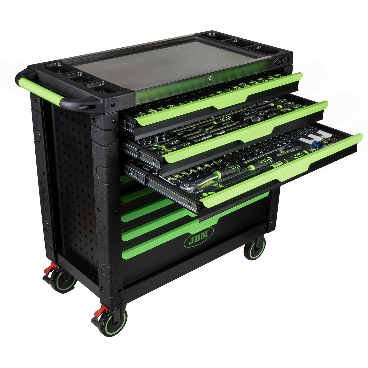 Carro de herramientas profesional con 468 piezas y 8 cajones