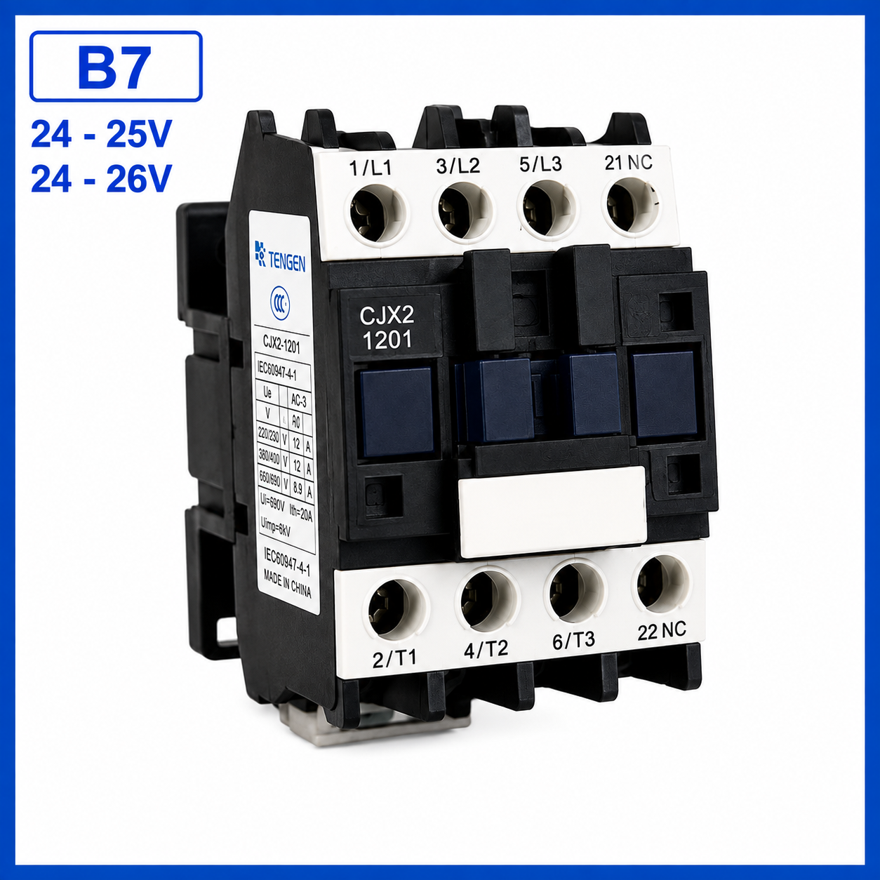 Contactor eléctrico B7 24–26 V para elevador de coches | Korvex Dynamics