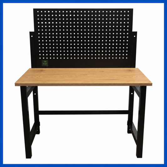Mesa de Trabajo Plegable 1200 × 600 mm con Panel Perforado – 150 kg