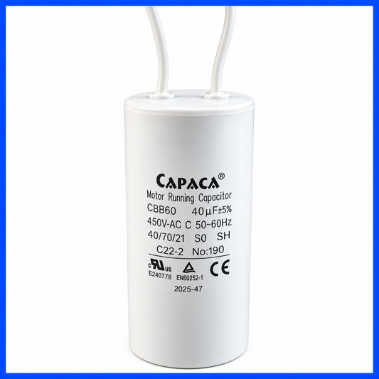 Condensador Motor 40µF 450V para Elevador de Coches | Korvex Dynamics