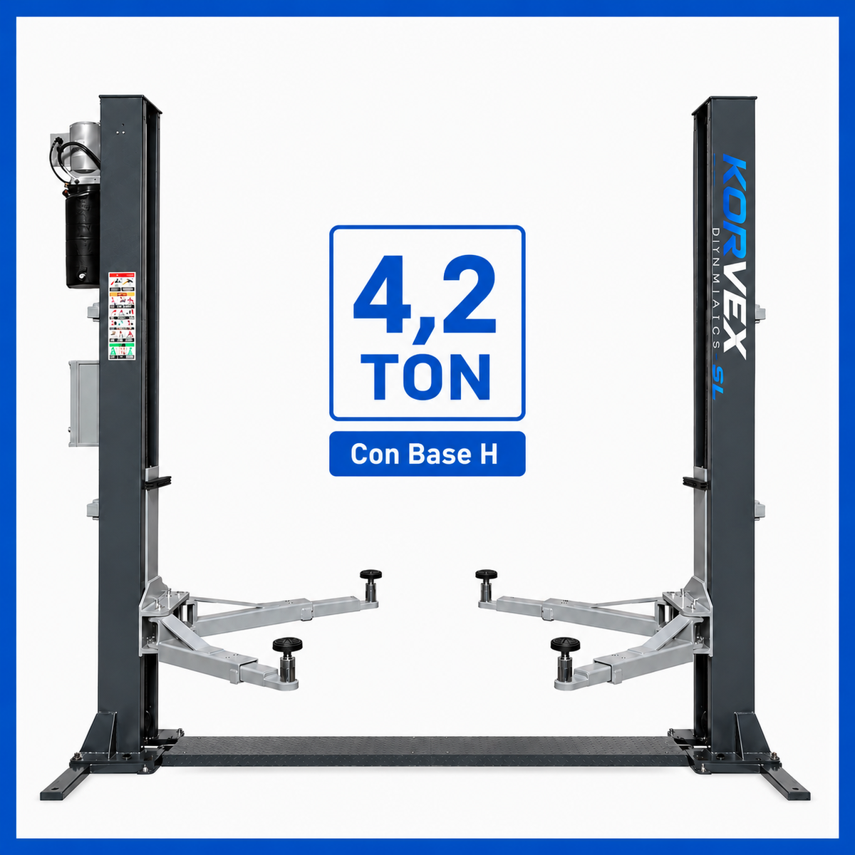 Elevador de coches 2 columnas 4,2T automático 230V con Base H de refuerzo