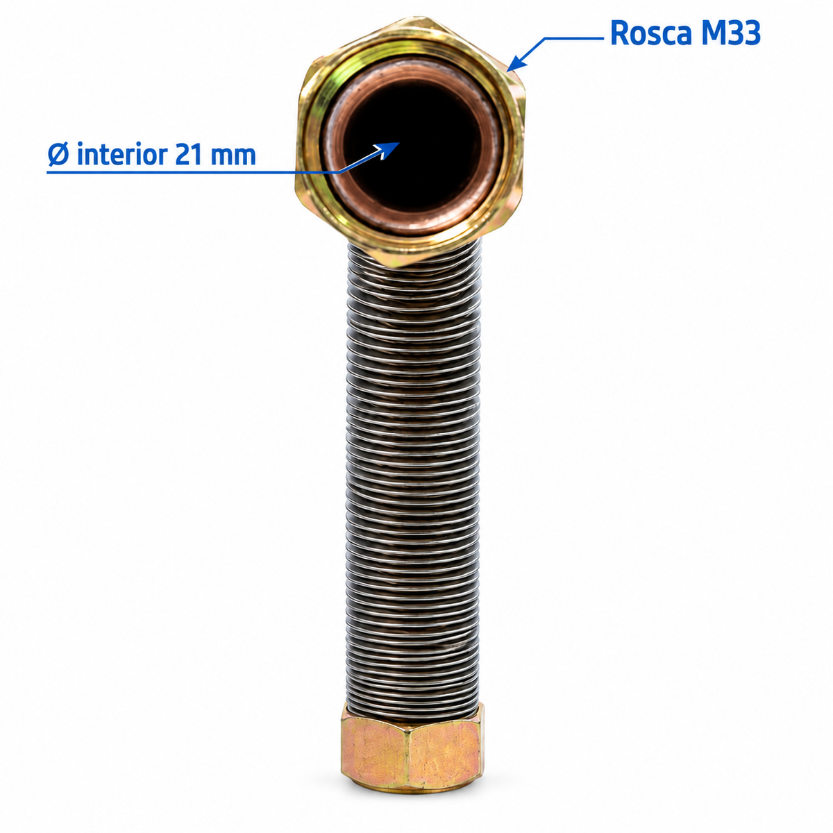 Tubo Flexible Metálico para Compresor de Aire | Manguera de Descarga con Racores