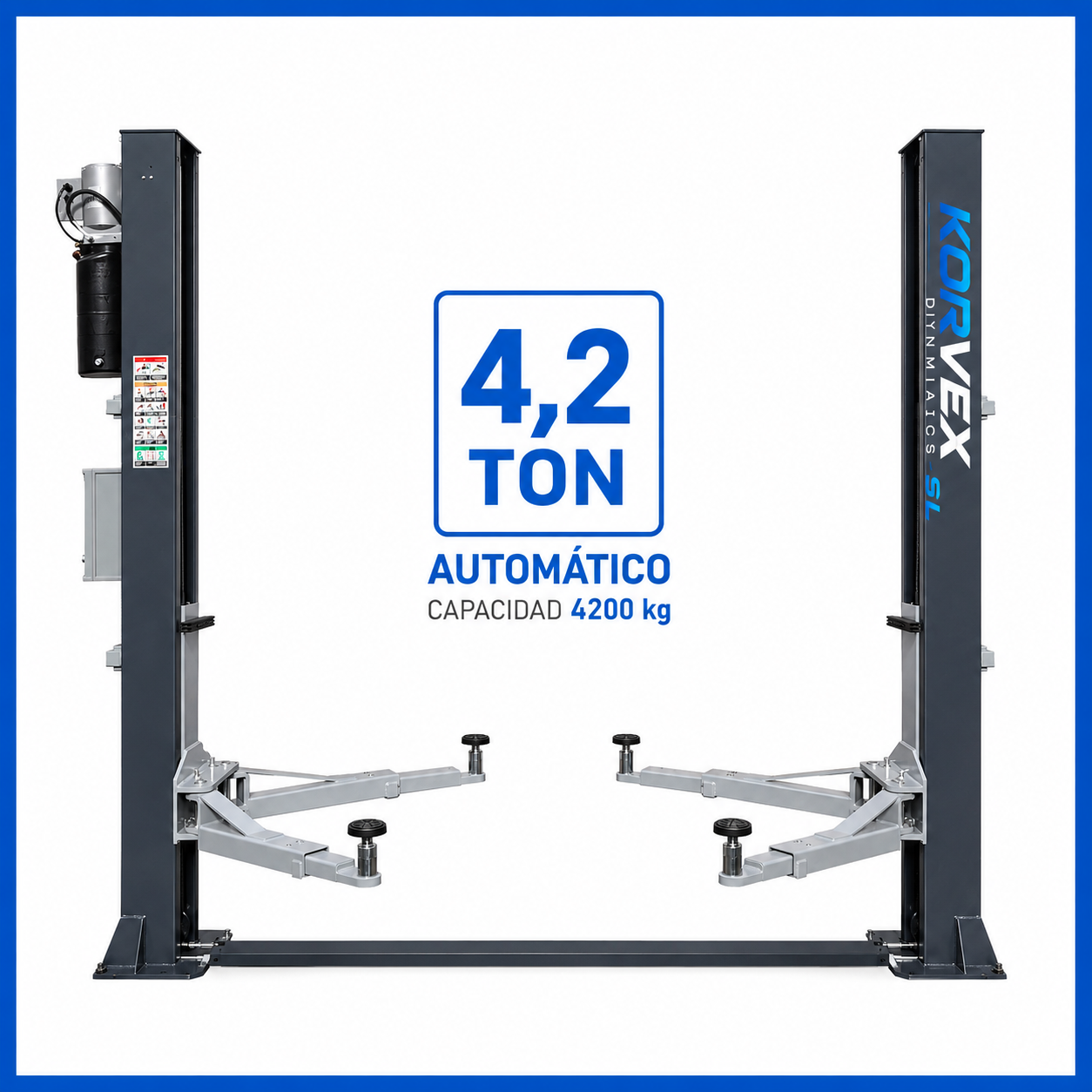 Elevador de coches 2 columnas 4,2T automático 230V Korvex Dynamics