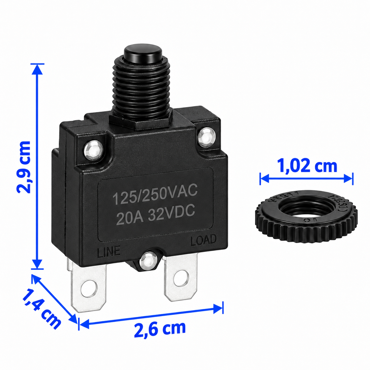 Protector Térmico 20A para Compresor | Fusible Rearmable