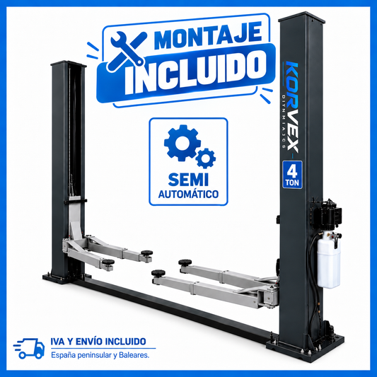 Elevador de coches 2 columnas 4T semiautomático – Montaje incluido