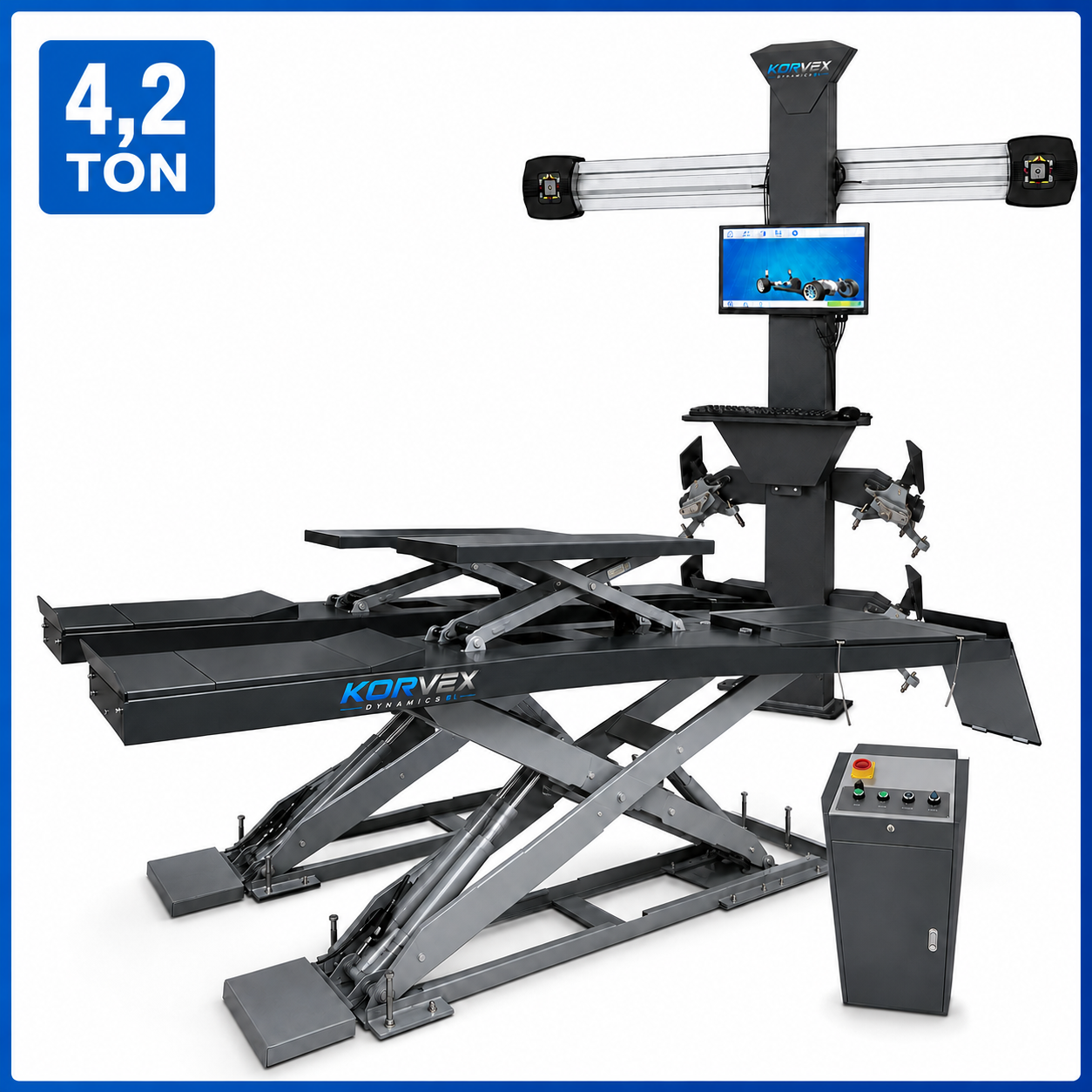 Pack Especial Alineación – Elevador Pantógrafo 4,2 Ton + Alineadora 3D