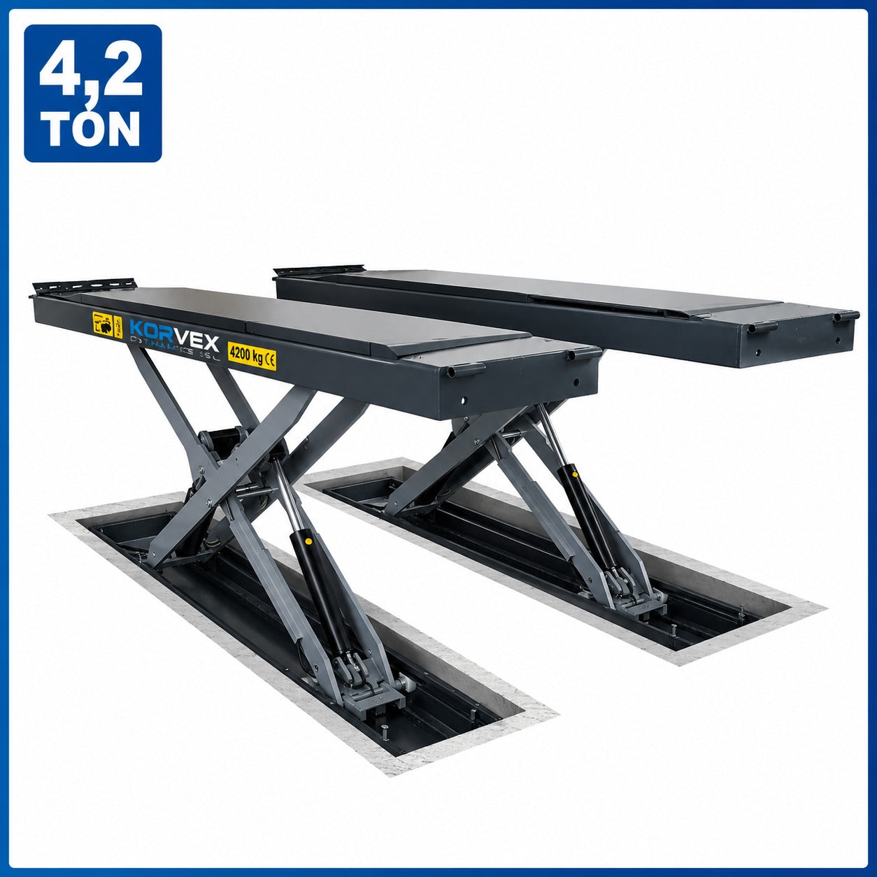 Elevador tijera de alineación perfil bajo 4000 kg monofásico automático
