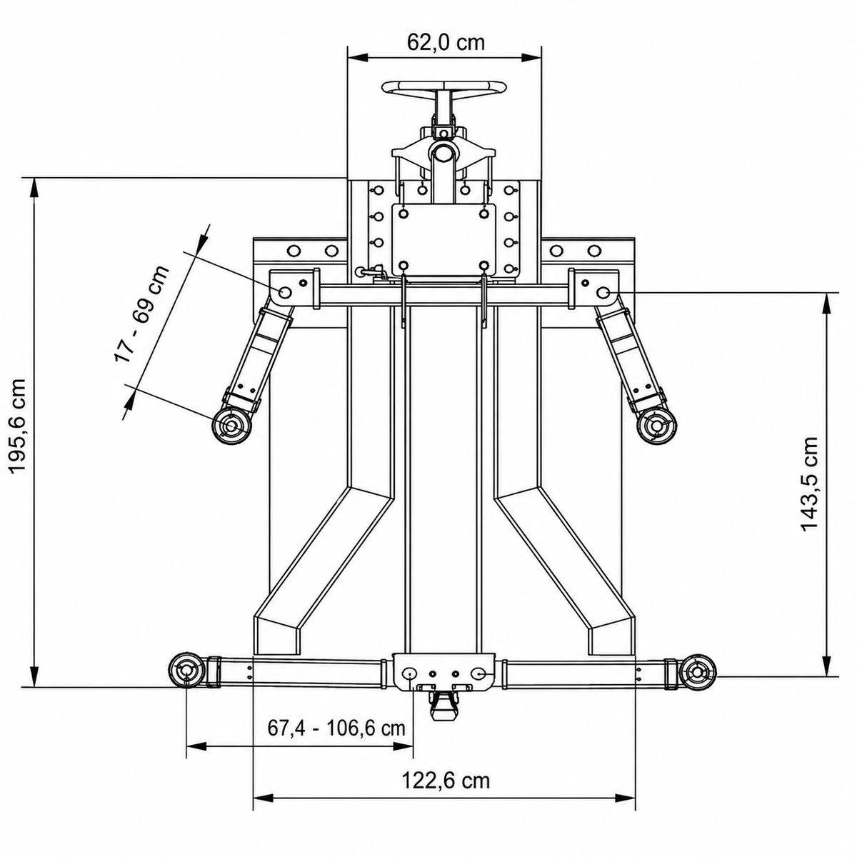 Elevador 1 columna 2700 kg portátil monofásico Korvex Dynamics