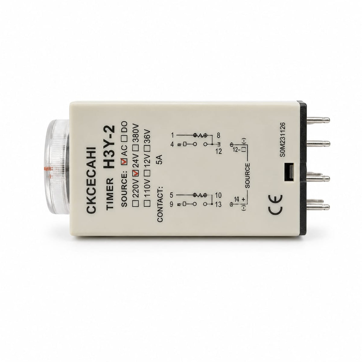 Relé Temporizador H3Y-2 de 8 Pines 24V AC – 5A