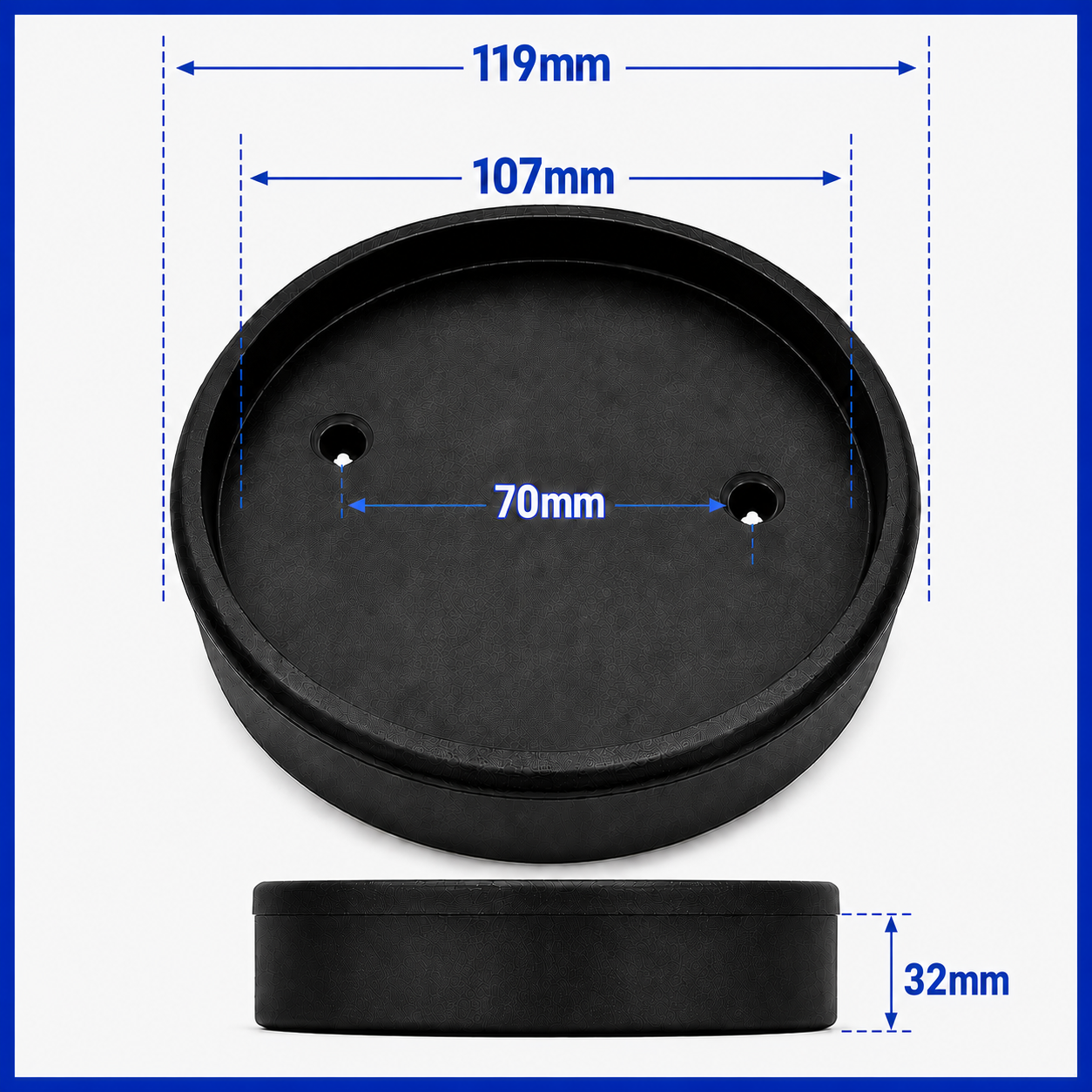 Taco de goma para elevador de coches de 2 columnas – 119 × 32 mm