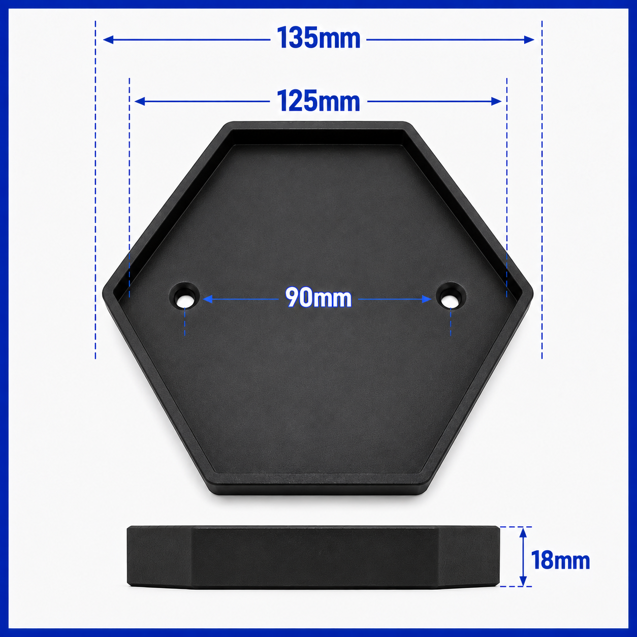 Taco de goma octogonal para elevador de coches – 135 × 18 mm