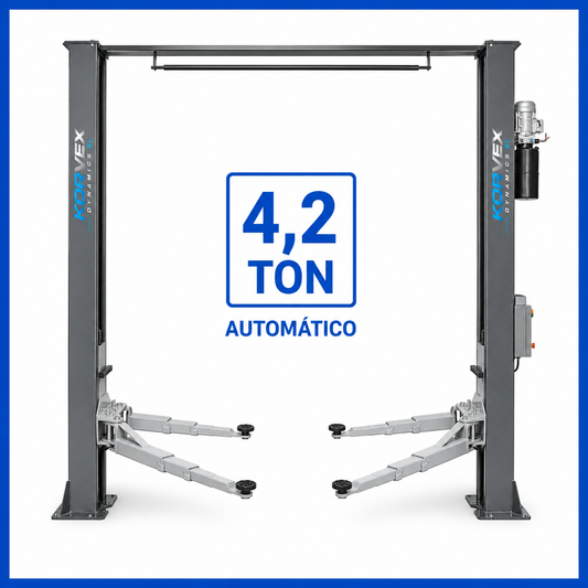 Elevador 2 columnas base libre 4,2T 230V automático Korvex Dynamics