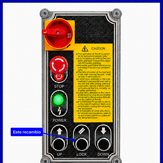 Botón LOCK para cuadro eléctrico de elevador de coches