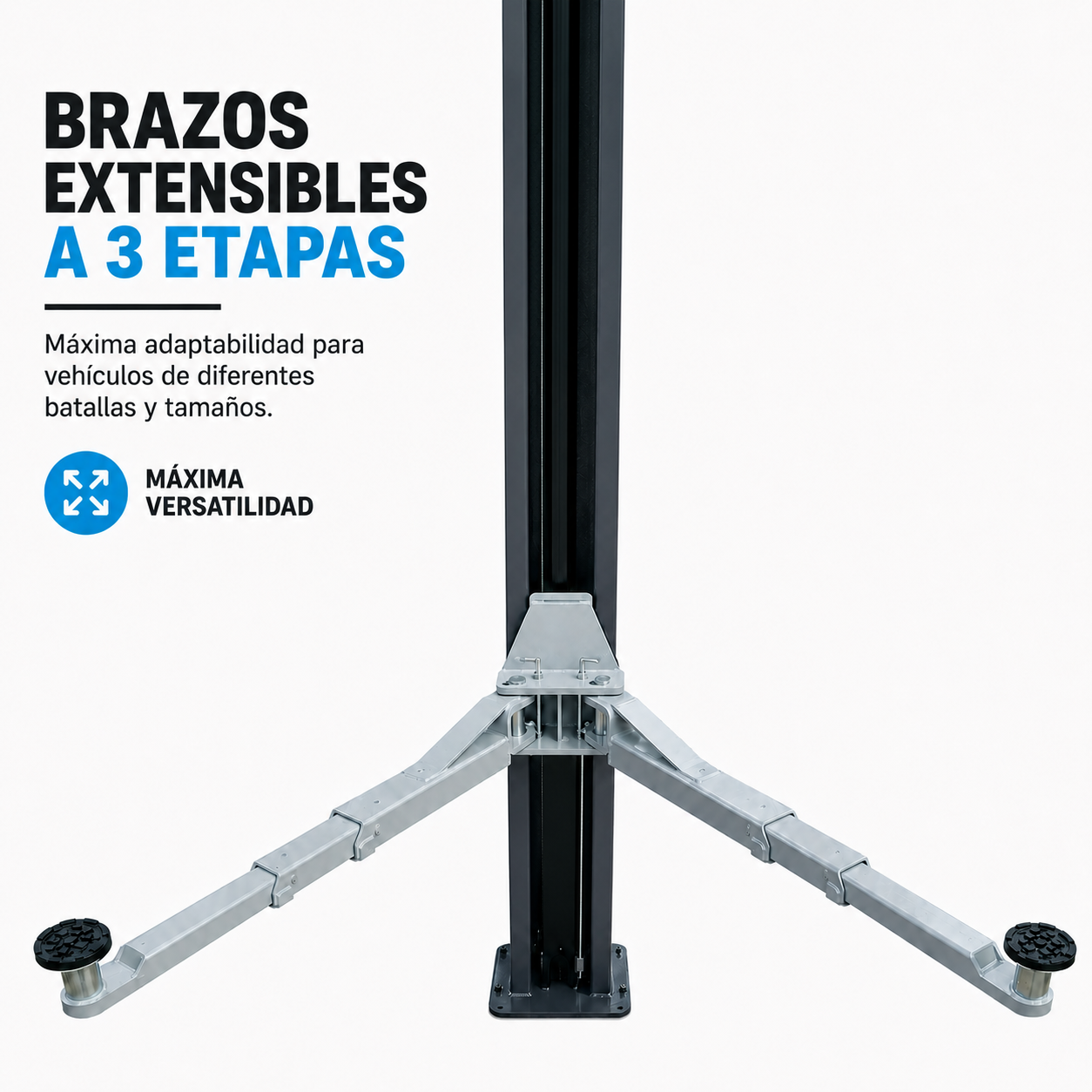 Elevador 2 columnas base libre 4,2T 230V automático Korvex Dynamics