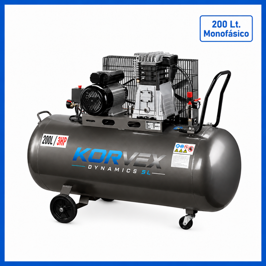 Compresor de Aire 200 Litros 4 HP Monofásico