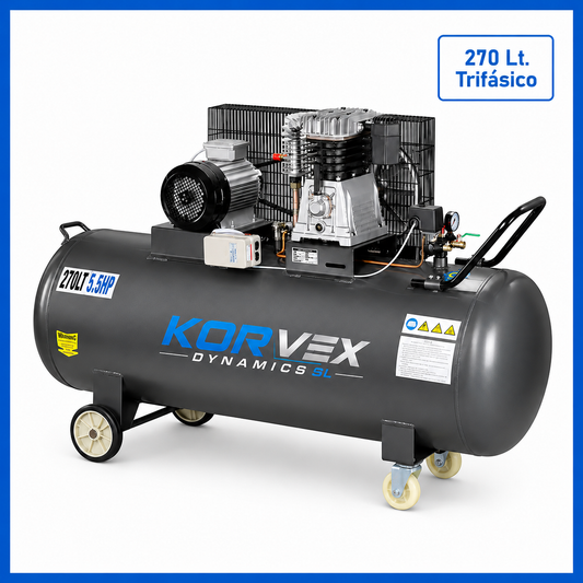 Compresor de Aire 270 Litros 5,5 HP Trifásico