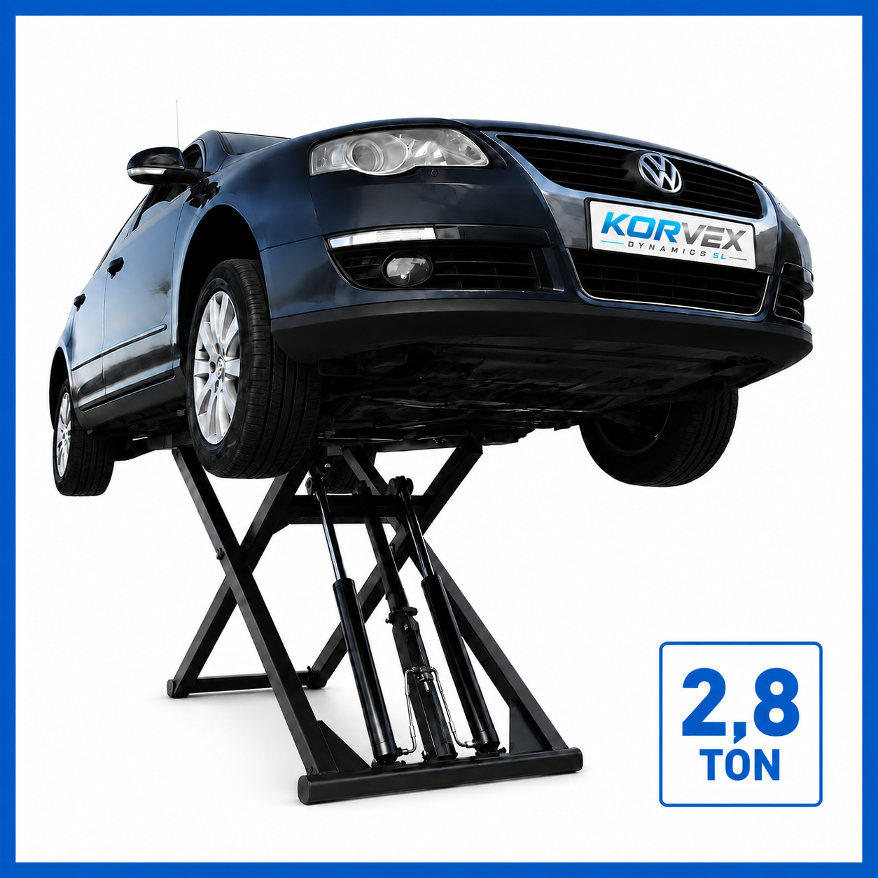 Elevador tijera portátil 2800 kg monofásico para taller Korvex Dynamics