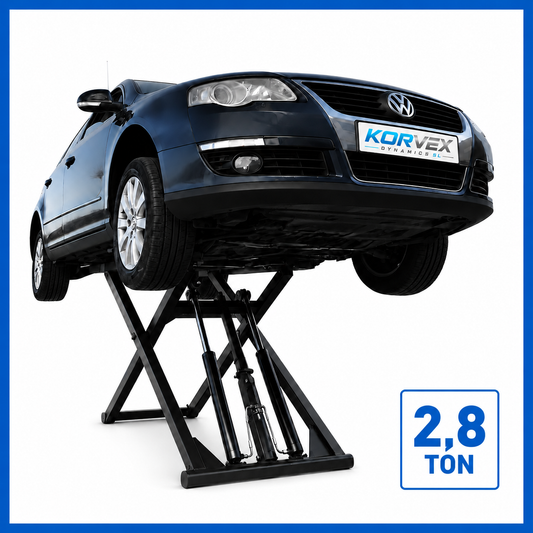 Elevador tijera portátil 2800 kg monofásico para taller Korvex Dynamics