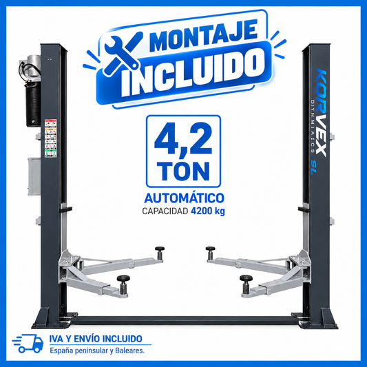 Elevador de coches 2 columnas 4,2T automático con montaje incluido