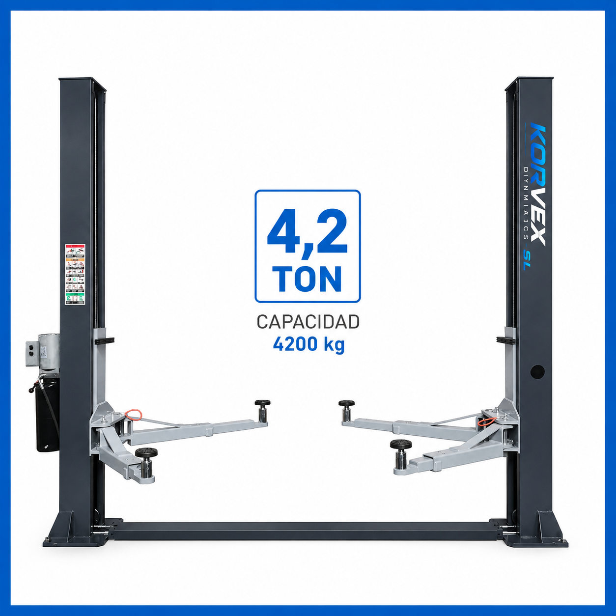 Elevador de coches 2 columnas 4,2T 230V semiautomático Korvex Dynamics