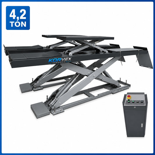 Elevador tijera de alineación perfil bajo 4000 kg monofásico automático