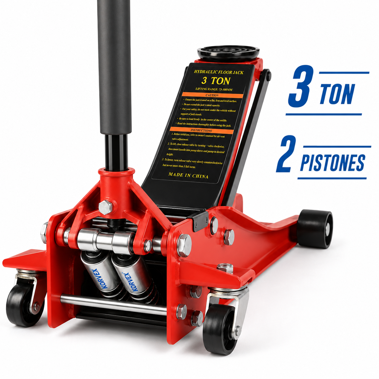 Gato de Carretilla 3 Ton Doble Pistón Profesional
