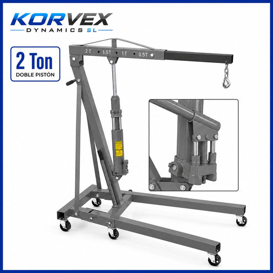 Grúa de  Motores Plegable 2 Ton Doble Pistón