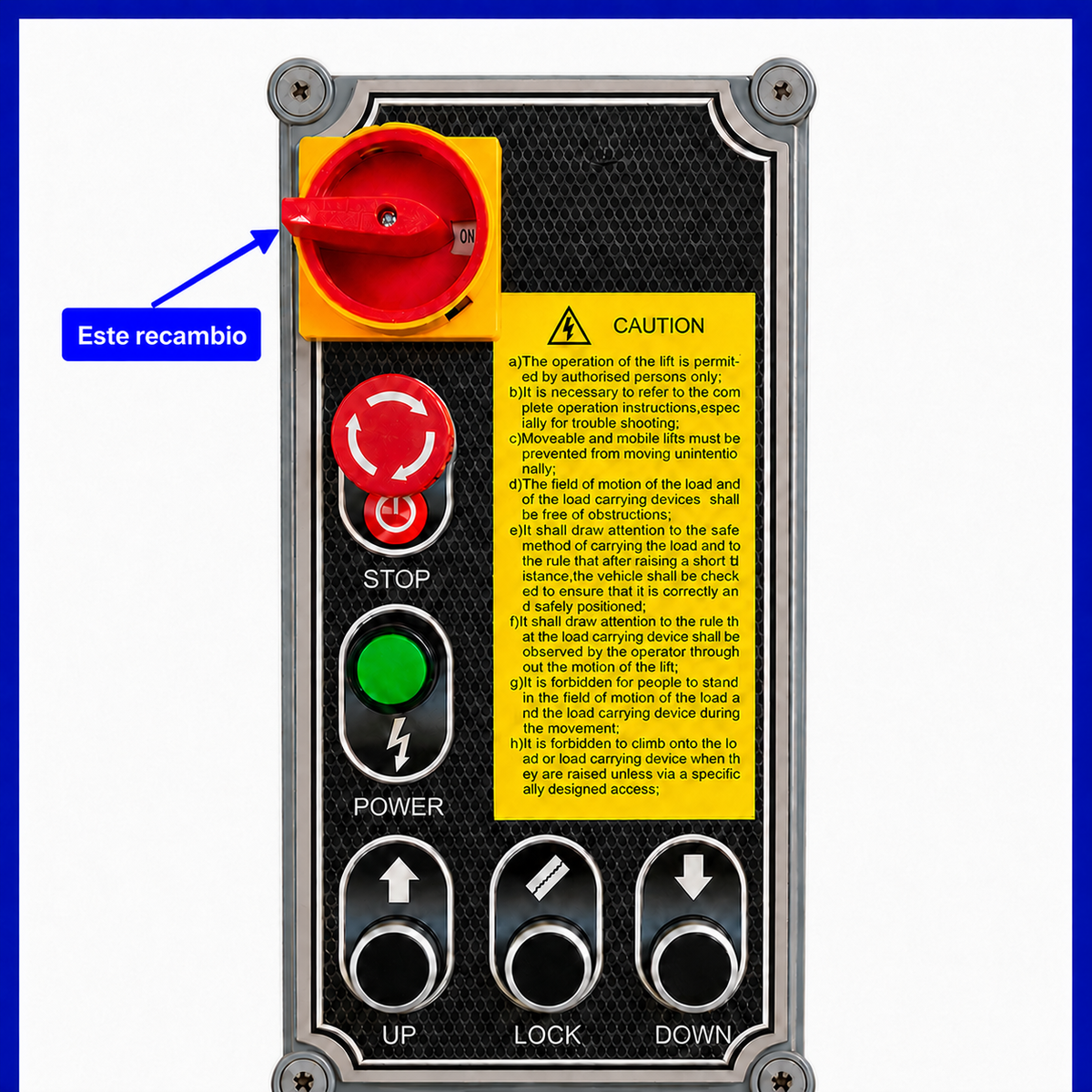 Interruptor General ON/OFF SFD11-25A 25A para Cuadro Eléctrico de Elevador de Coches