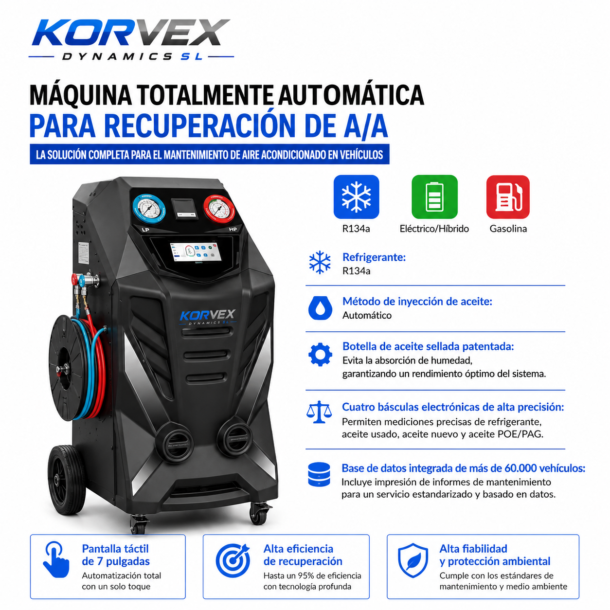 Máquina Carga Gas Aire Acondicionado K913 Automática R134a