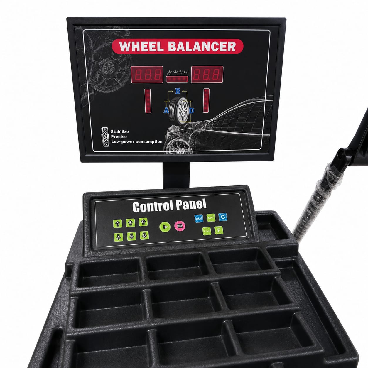 Equilibradora de ruedas semi automática con pantalla 24"  230V