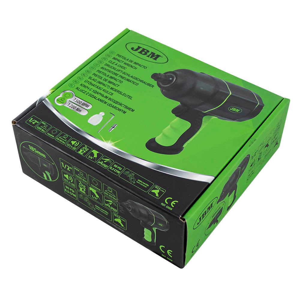 Pistola de Impacto Neumática JBM 1/2" 1200 Nm Profesional