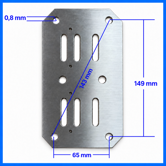 Placa Soporte para Compresor de Aire | Base de Montaje 149 x 65 mm