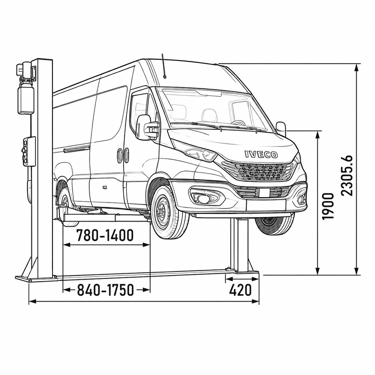 Elevador de coches 2 columnas 5Ton automático 230V Korvex Dynamics