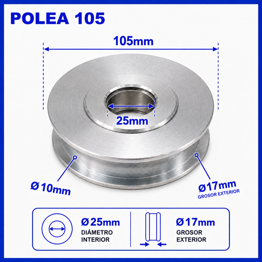 Polea de recambio para elevador de coches Ø105 mm