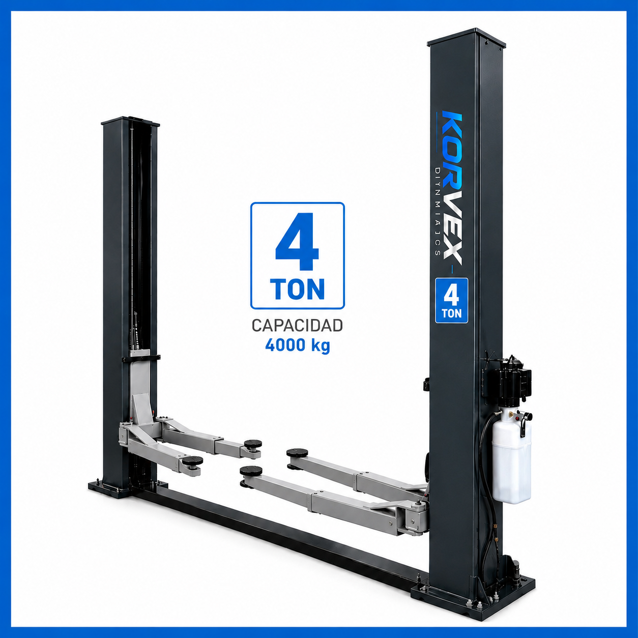 Elevador de coches 2 columnas 4T 230V semiautomático Korvex Dynamics