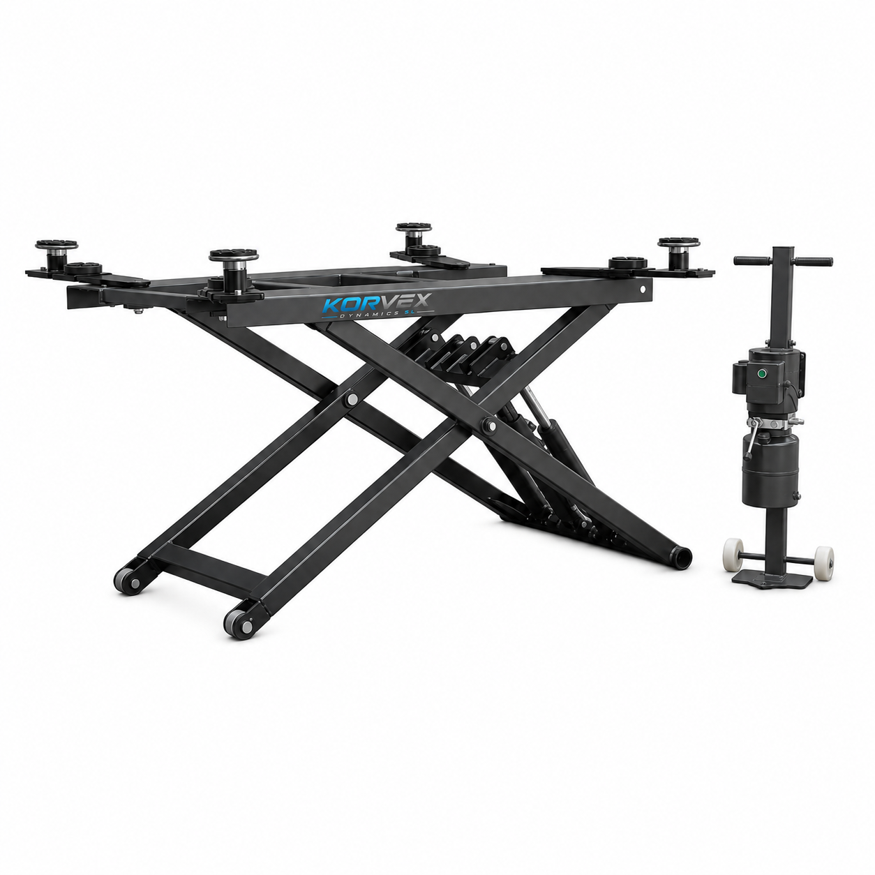 Elevador tijera portátil 2800 kg monofásico para taller Korvex Dynamics