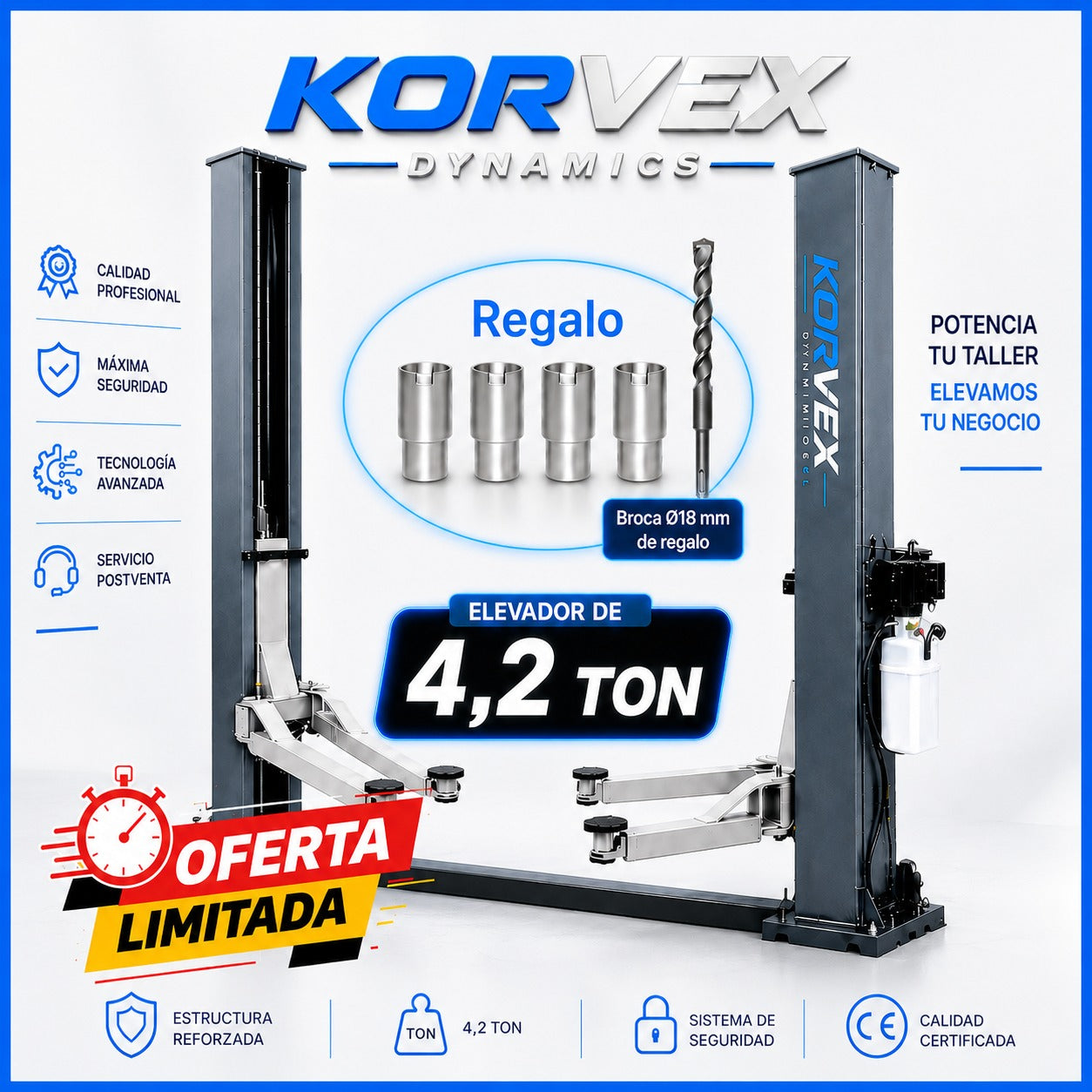 Elevador 2 Columnas Semiautomático 4,2 Ton – Promoción Limitada