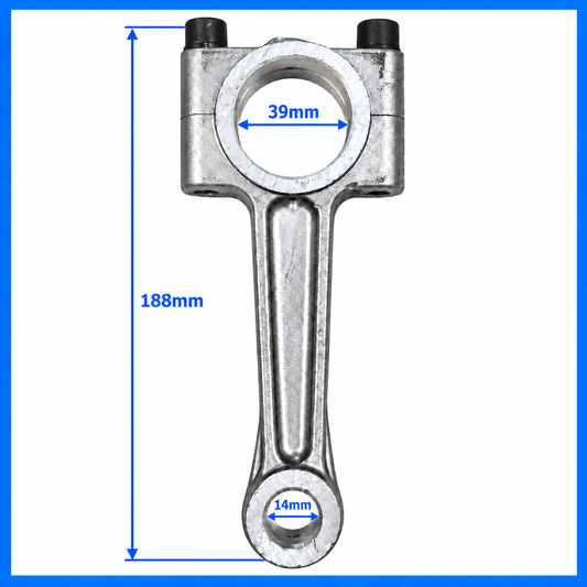 Biela para Compresor de Aire 188 mm | Ø39 mm / Ø14 mm